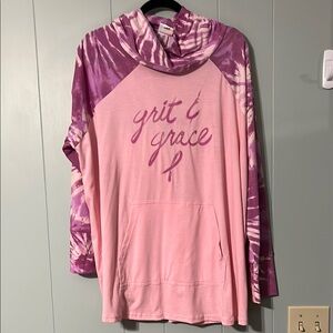 LuLaRoe Amber Pink and Purple Hoodie